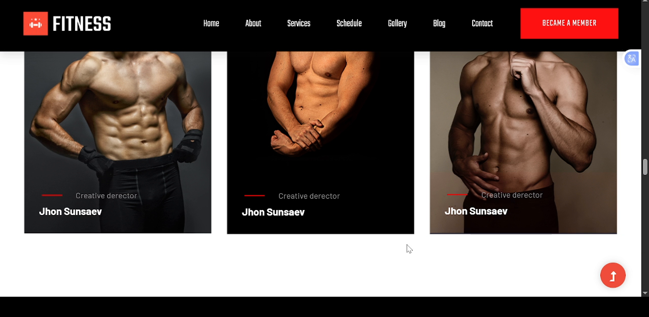 Gym website trainers preview